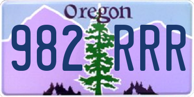 OR license plate 982RRR