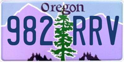 OR license plate 982RRV