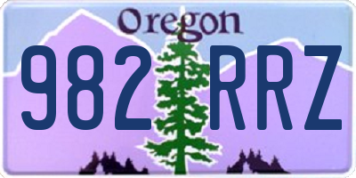 OR license plate 982RRZ