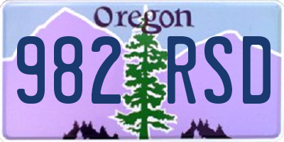 OR license plate 982RSD