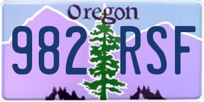 OR license plate 982RSF