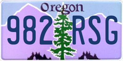 OR license plate 982RSG