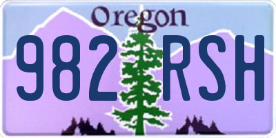 OR license plate 982RSH