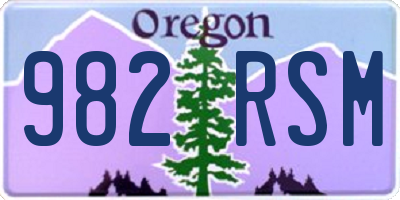 OR license plate 982RSM