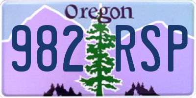 OR license plate 982RSP