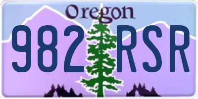 OR license plate 982RSR
