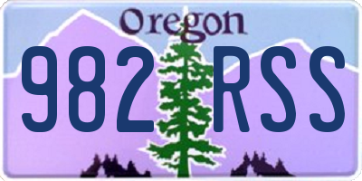 OR license plate 982RSS