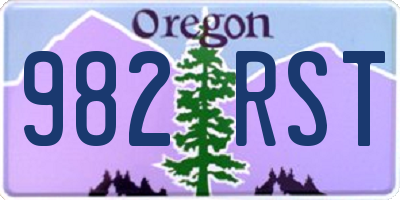 OR license plate 982RST