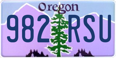 OR license plate 982RSU