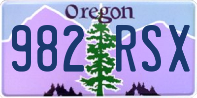 OR license plate 982RSX