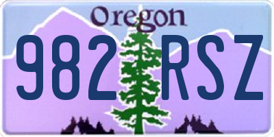 OR license plate 982RSZ