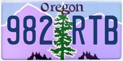OR license plate 982RTB