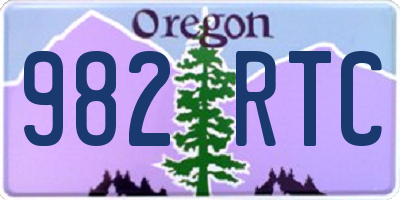 OR license plate 982RTC