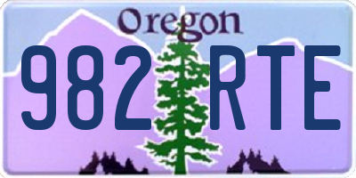 OR license plate 982RTE