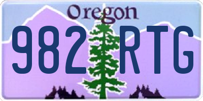 OR license plate 982RTG