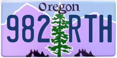 OR license plate 982RTH