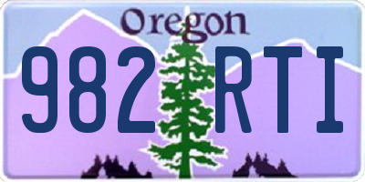 OR license plate 982RTI