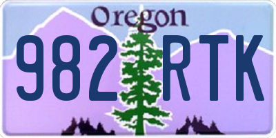 OR license plate 982RTK
