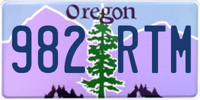 OR license plate 982RTM