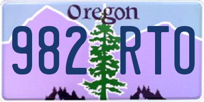 OR license plate 982RTO