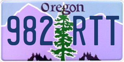 OR license plate 982RTT