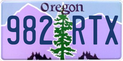 OR license plate 982RTX