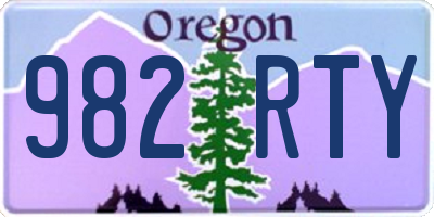 OR license plate 982RTY
