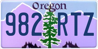 OR license plate 982RTZ