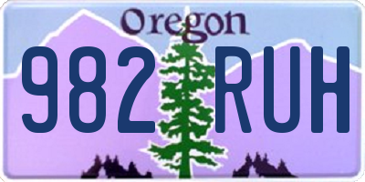 OR license plate 982RUH