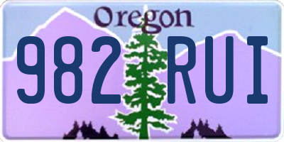 OR license plate 982RUI