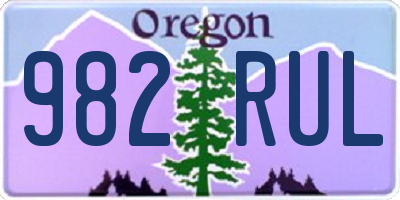 OR license plate 982RUL