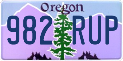 OR license plate 982RUP