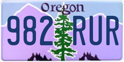 OR license plate 982RUR