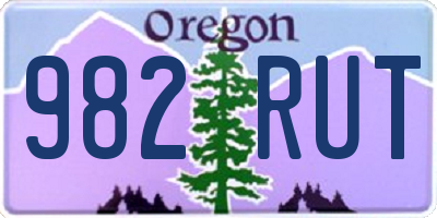 OR license plate 982RUT