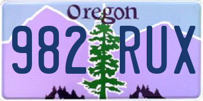 OR license plate 982RUX