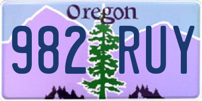 OR license plate 982RUY