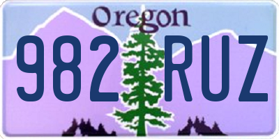OR license plate 982RUZ