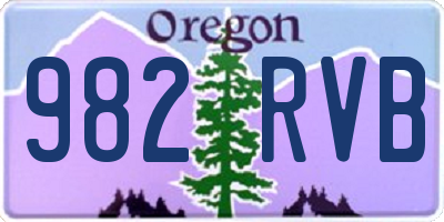 OR license plate 982RVB