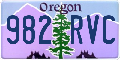 OR license plate 982RVC