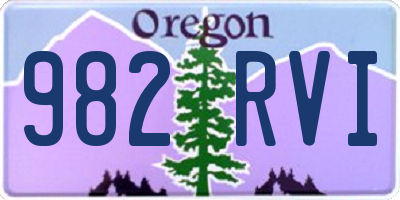OR license plate 982RVI