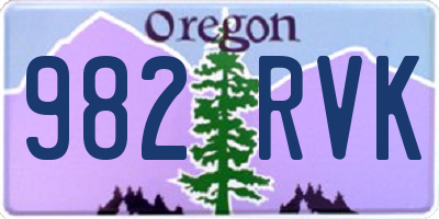 OR license plate 982RVK