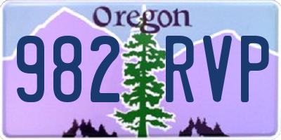 OR license plate 982RVP