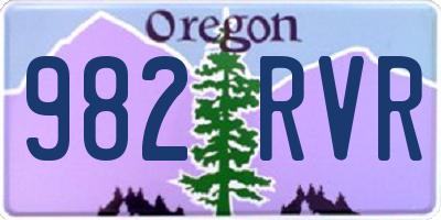 OR license plate 982RVR