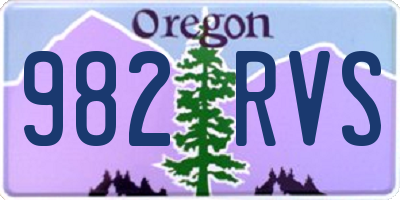 OR license plate 982RVS