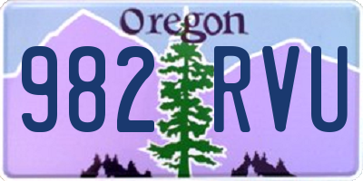 OR license plate 982RVU