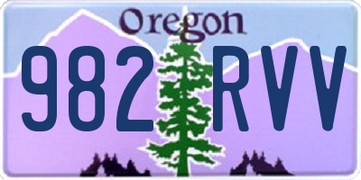 OR license plate 982RVV
