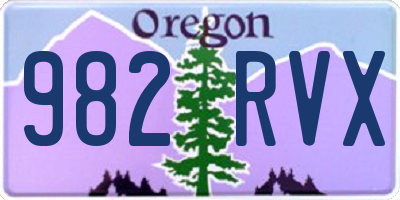 OR license plate 982RVX