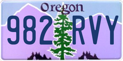 OR license plate 982RVY