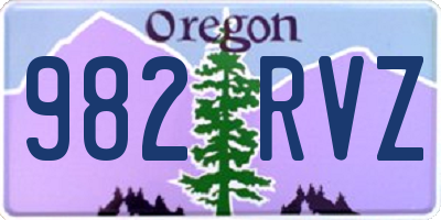 OR license plate 982RVZ