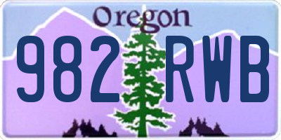 OR license plate 982RWB